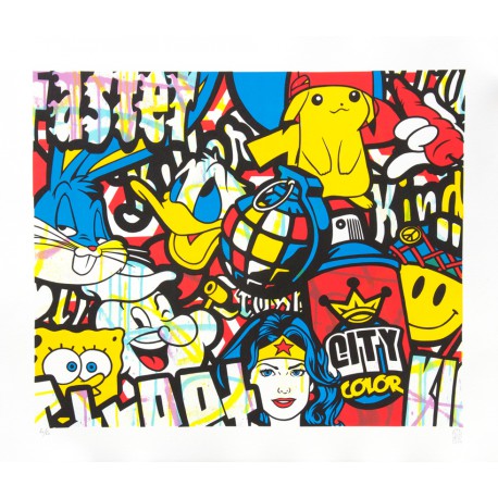 HEROÏC COLOR lithographie de Speedy Graphito