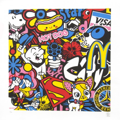 CITY OF STARS lithographie originale de Speedy Graphito