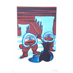 Les inuit - Lithographie de Hervé Dirosa