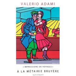 Le couple - Affiche en lithographie de Valerio Adami