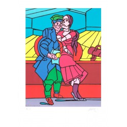 Le couple lithographie de Valerio Adami